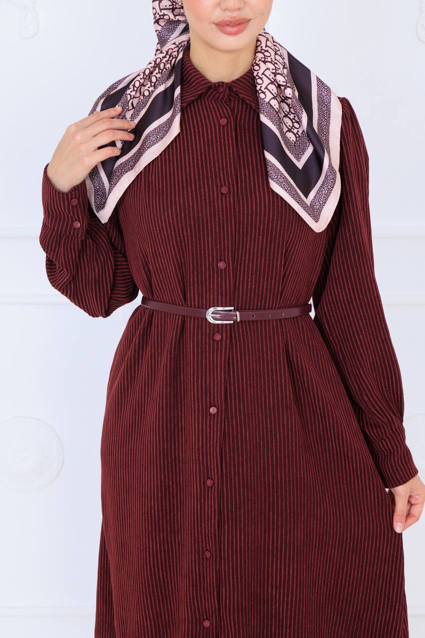 Robe Élégante –فستان خريفي محتشم من قماش راقي – تصميم عصري وأنيق للمحجبات 🍂