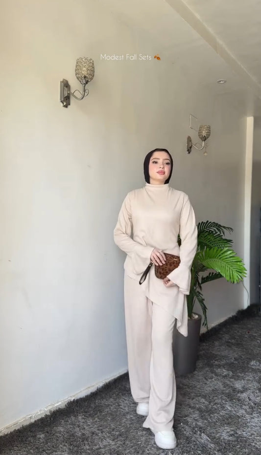 ✨ طقم نسائي خريفي  شتائي راقي بخامة دافئة وجودة فاخرة Nouvelle collection 2025👑