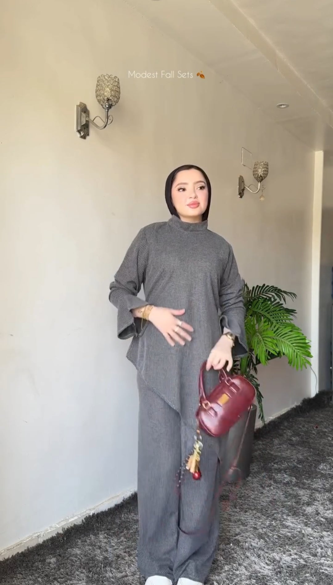 ✨ طقم نسائي خريفي  شتائي راقي بخامة دافئة وجودة فاخرة Nouvelle collection 2025👑