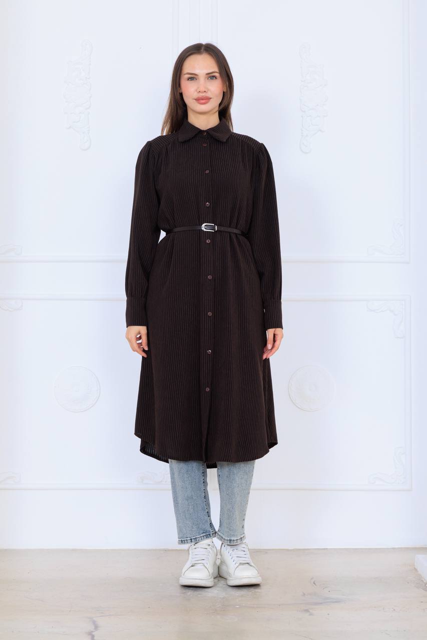 Robe Élégante –فستان خريفي محتشم من قماش راقي – تصميم عصري وأنيق للمحجبات 🍂