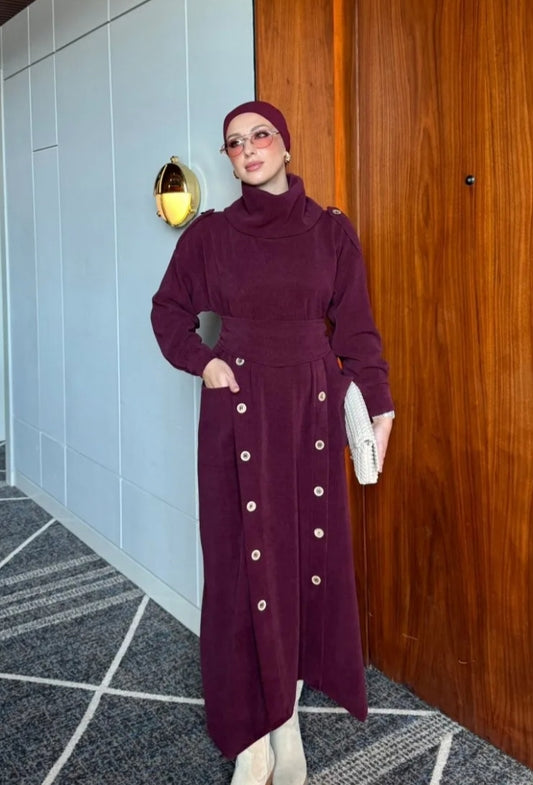 فستان عملي وأنيق✨ الأناقة تبدأ من التفاصيل… وشوفي كيف هذي القطعة تخلق فرق فخامة فوري! + عطر فاخر كهدية🎁